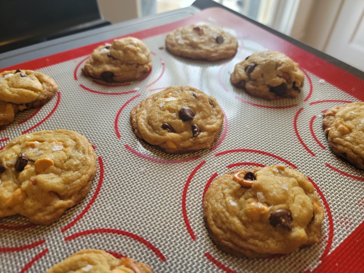 Browned Butter, Butterscotch and Pretzel Cookies with Sea Salt
