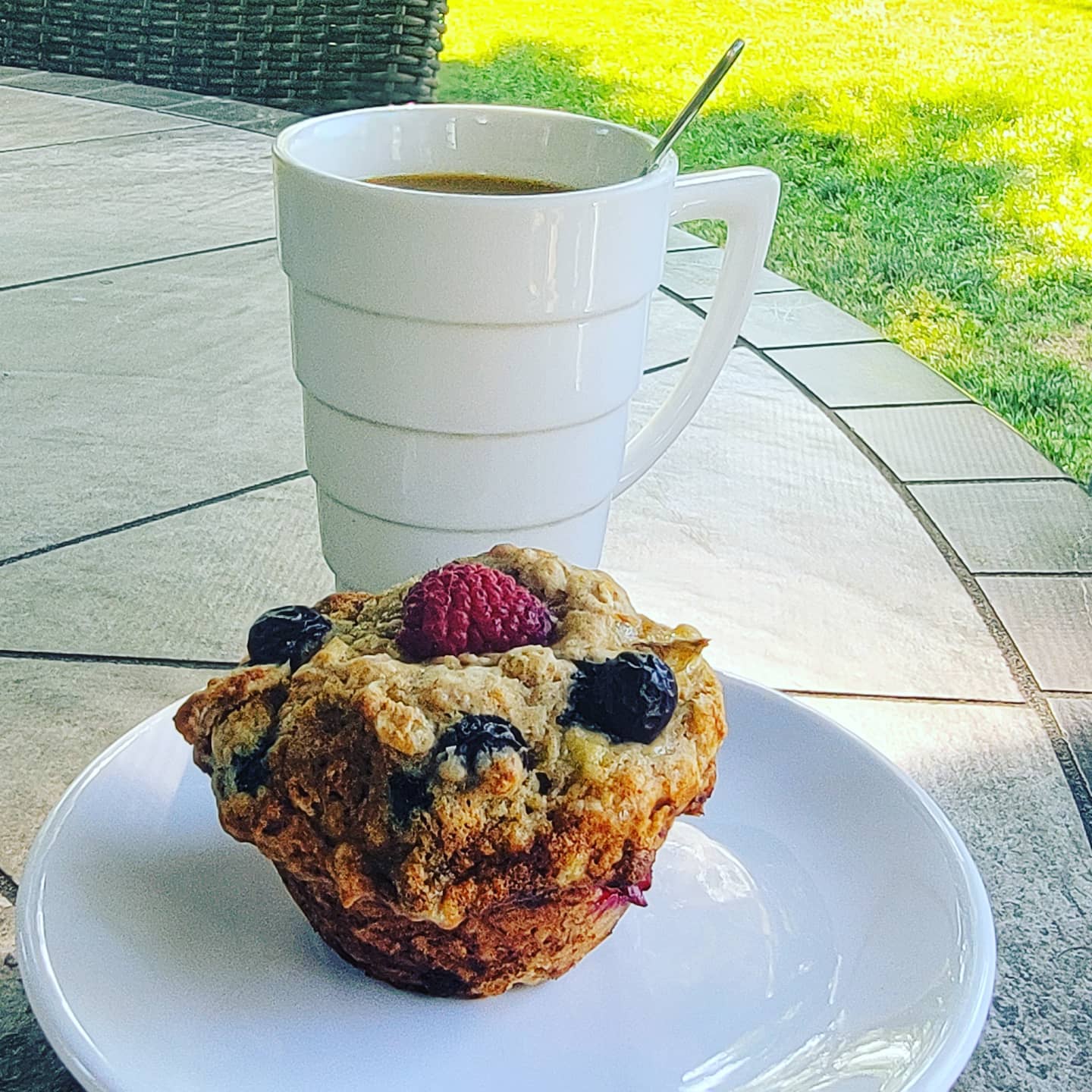Raspberry, Blueberry, Banana Oat Muffins